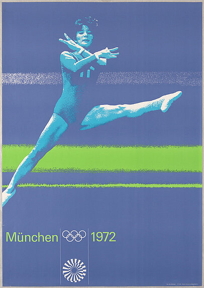 Sportplakat „Turnen“ für die Olympischen Spiele 1972 von Otl Aicher