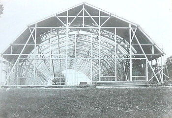 Festzelt Kelheim zum Kaiser-Empfang - Banketthalle hatte eine Länge von 66 Metern und 20 Metern Breite