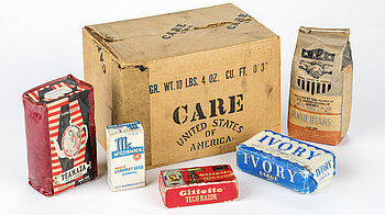 CARE-Paket, verschickt von Gustavus A. Pfeiffer aus New York an die Verwandtschaft in Schondorf nach dem 2. Weltkrieg