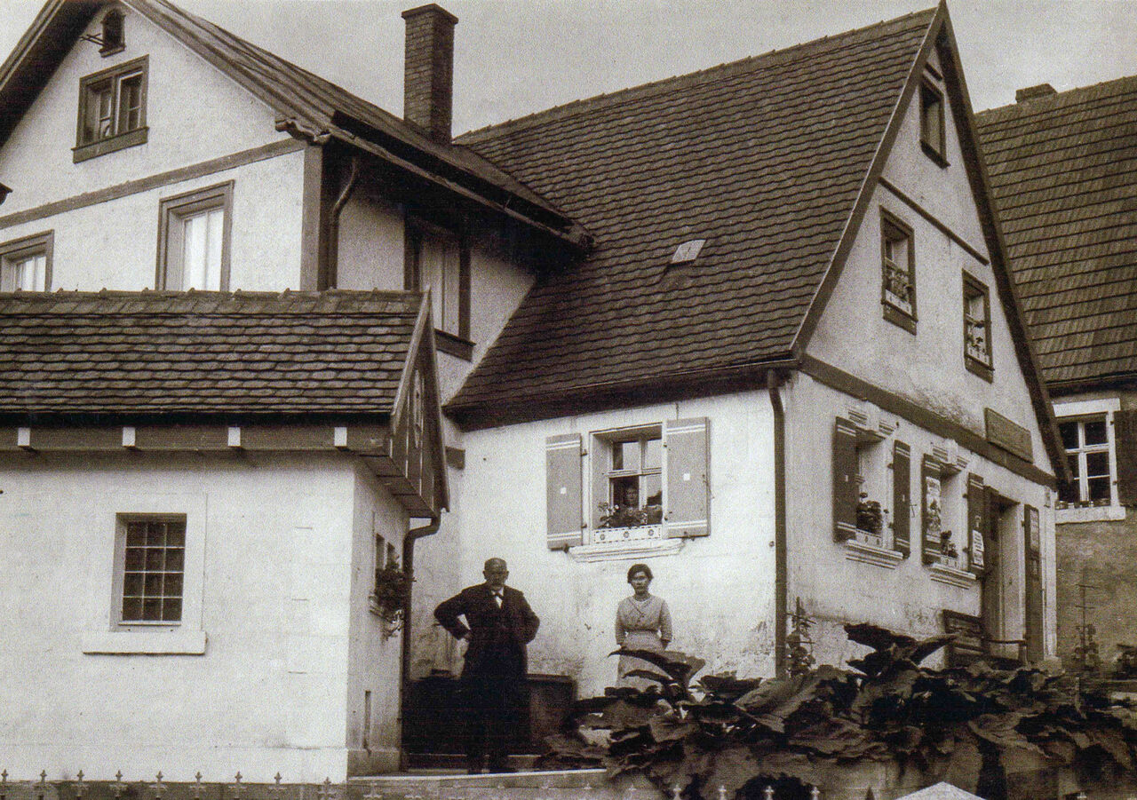 Das Lebensmittelgeschäft von Friedrich Sack um 1920