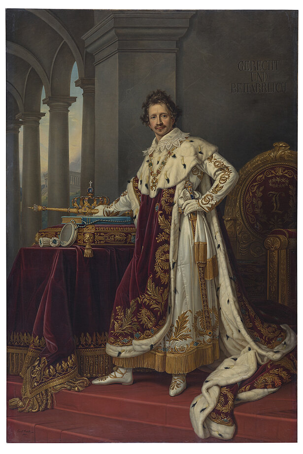 Staatsportrait König Ludwigs I. von Bayern im Krönungsornat