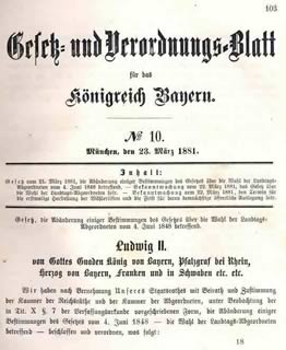 Änderung des Landtagswahlrechts 1881, S. 1